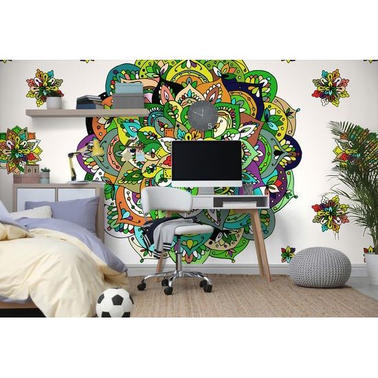 Tapeta zaujímavá Mandala s nádychom do zelena