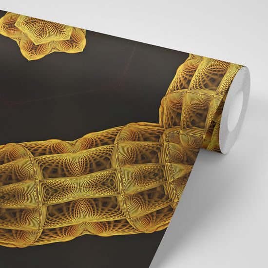 Samolepiaca tapeta zlatá Mandala v modernom prevedení