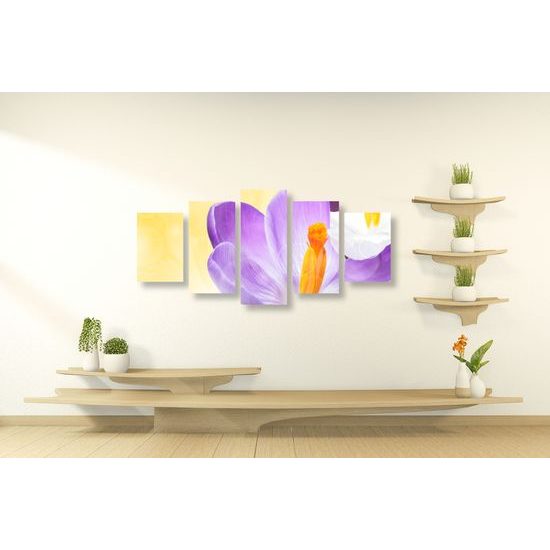 5-dielny obraz nežný šafrán