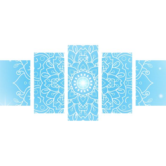 5-dielny obraz magická snehobiela Mandala