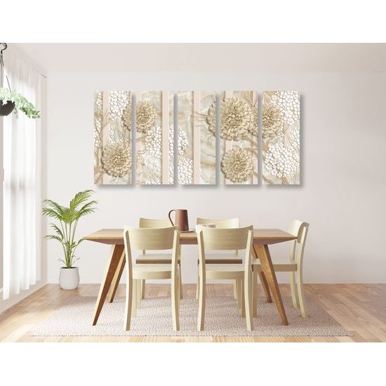 5-dielny obraz kvety gerbery