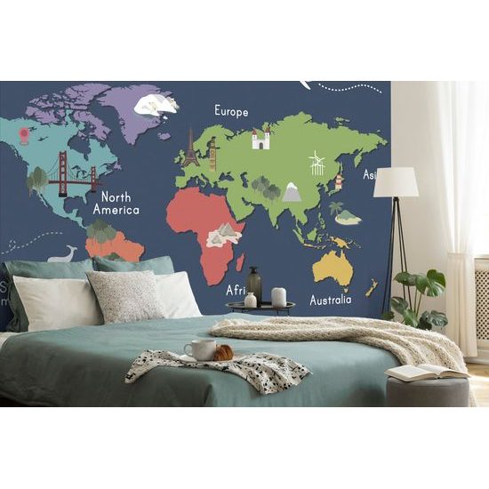 Tapeta minimalistcká mapa sveta