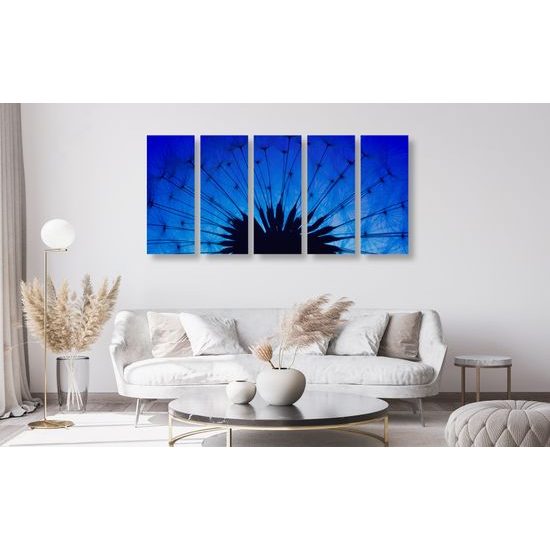5-dielny obraz abstraktná nočná púpava