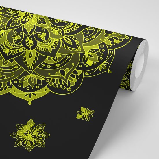 Samolepiaca tapeta zaujímavá Mandala s nádychom do žlta