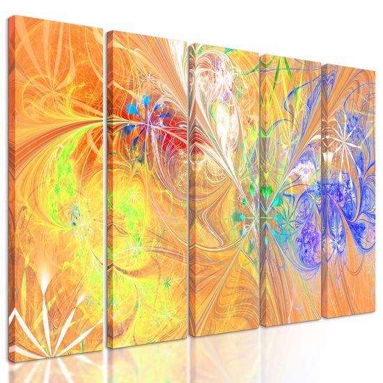 5-dielny obraz abstraktné farby