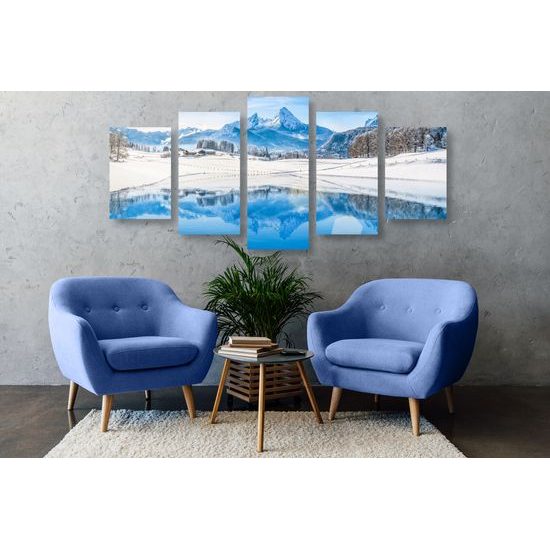 5-dielny obraz vysnená zimná krajinka