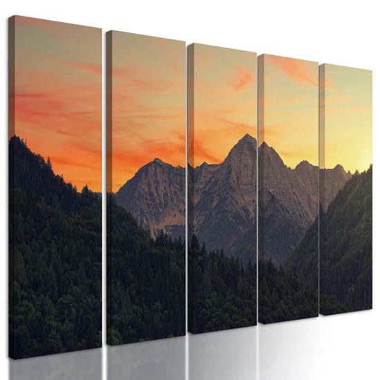 5-dielny obraz krása horského štítu