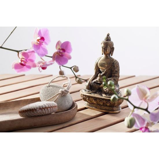 Samolepiaca fototapeta zátišie s meditujúcim Budhom