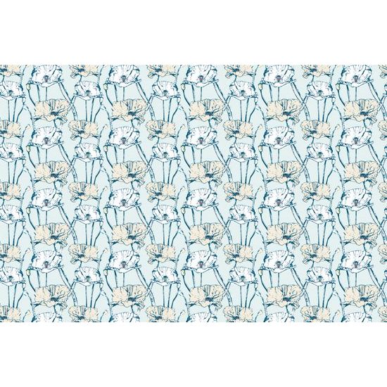 Tapeta kvety v rozkvete v modrom prevedení