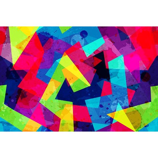 Samolepiaca tapeta geometrické tvary s nádychom grunge