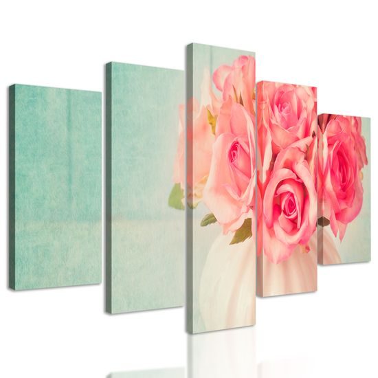 5-dielny obraz malé ružičky