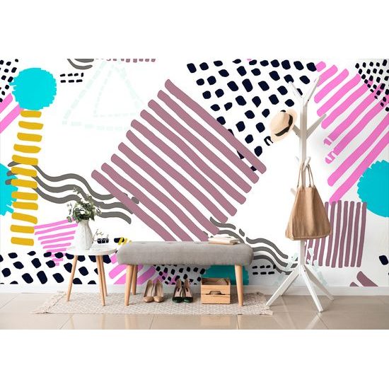 Samolepiaca tapeta štýlový Memphis vzor