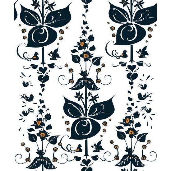 Samolepiaca tapeta jemné kvetinové liány v tmavom prevedení