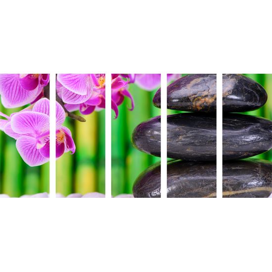 5-dielny obraz bambusová Zen záhrada