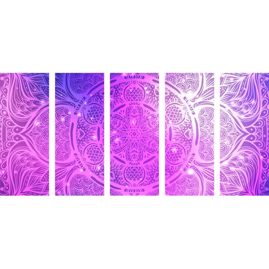 5-dielny obraz fialová galaktická Mandala