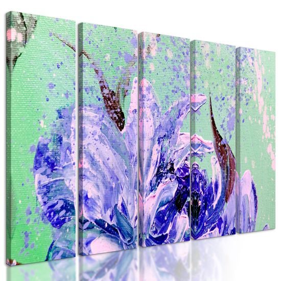 5-dielny obraz umelecká abstrakcia pivónie