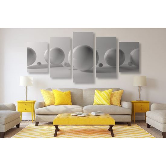 5-dielny obraz guľočky na jemnom pozadí