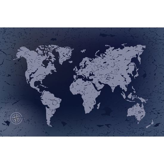 Obraz vintage mapa v modrom prevedení