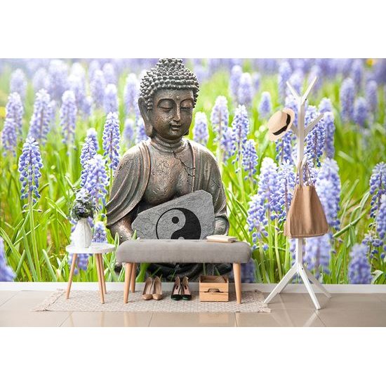 Samolepiaca fototapeta Budha s jing a jang uprostred kvetín