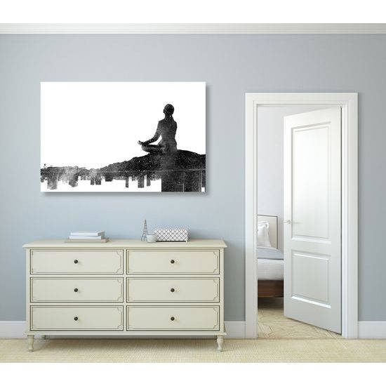 Obraz duchovná cesta ženy v čiernobielom prevedení