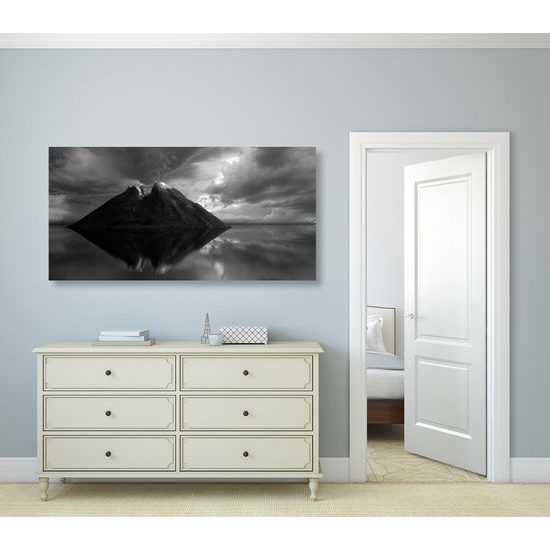 Obraz tajný ostrov v čiernobielom prevedení