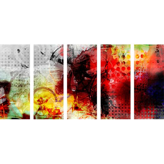 5-dielny obraz moderná abstrakcia