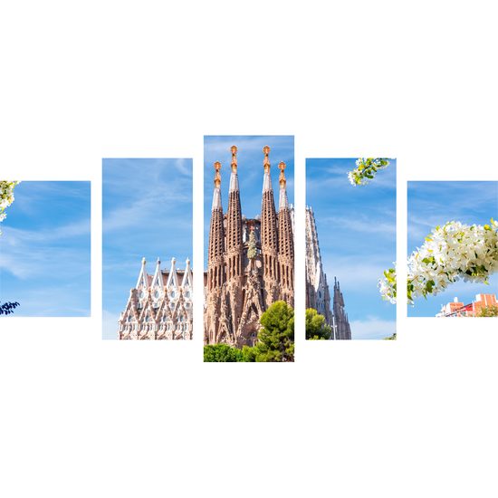 5-dielny obraz nádherná Barcelónska katedrála
