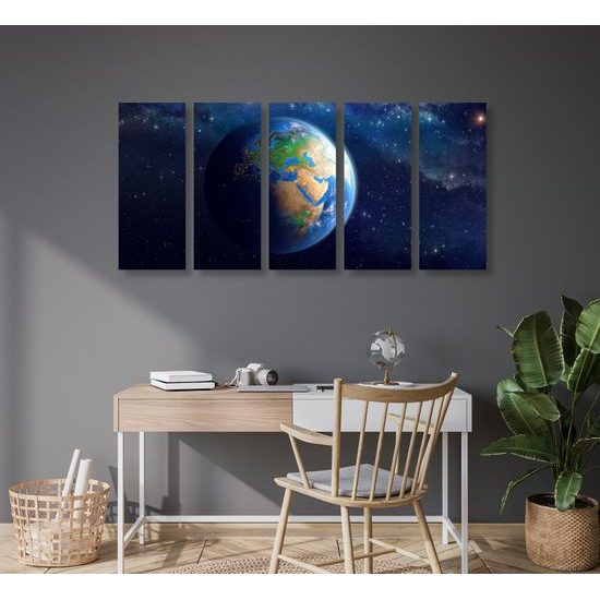 5-dielny obraz vesmírny pohľad na planétu Zem