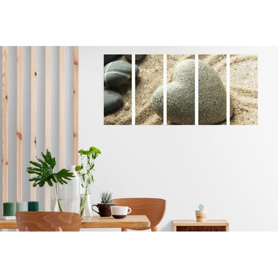 5-dielny obraz Zen kameň ako znak lásky