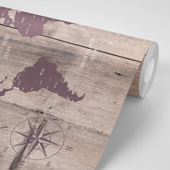 Tapeta hnedá mapa na drevenom podklade