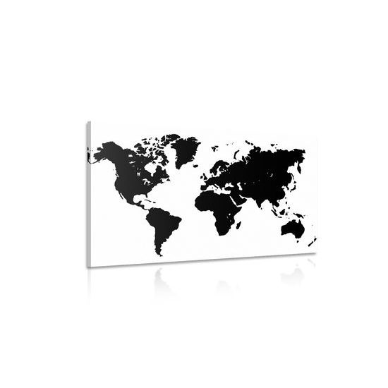 Obraz čierna mapa sveta