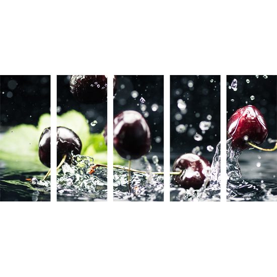 5-dielny obraz chutné šťavnaté čerešne