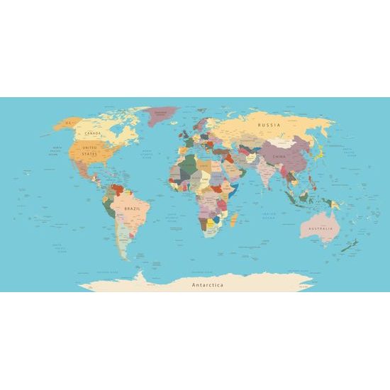 Obraz na korku klasická mapa s názvami krajín