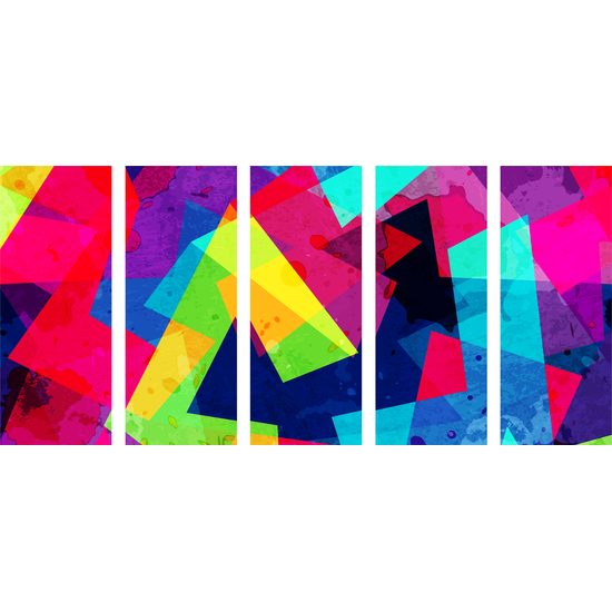 5-dielny obraz abstraktné farebné vzory