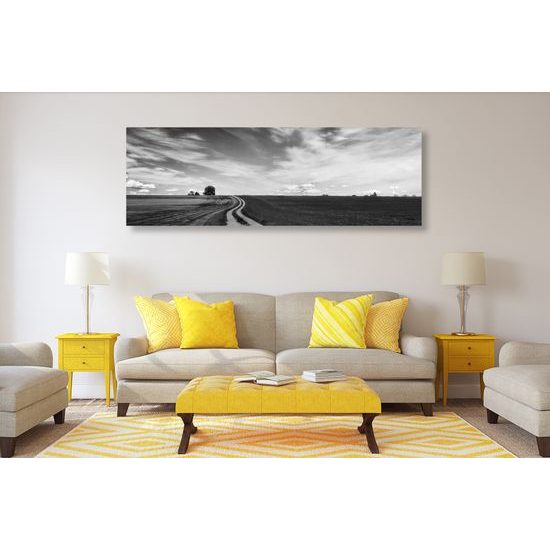 Obraz nádherná krajina v čiernobielom prevedení