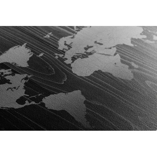 Obraz luxusná mapa sveta v čiernobielom prevedení