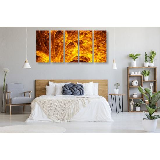 5-dielny obraz ohnivý strom