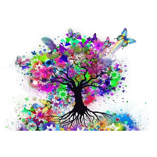 Obraz strom obklopený motýľmi