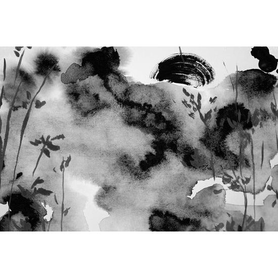 Obraz čiernobiela obloha v akvarelovom prevedení