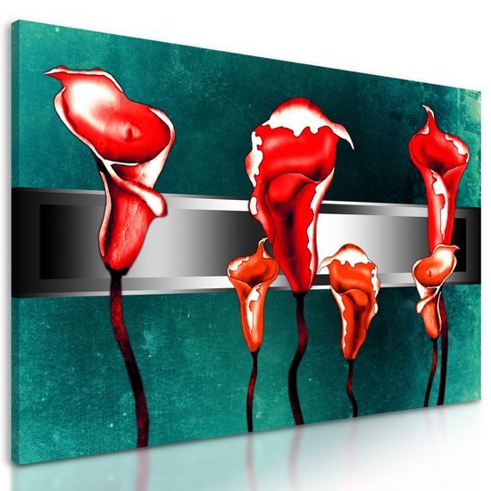 Obraz nádherná umelecká abstrakcia červených kvetov