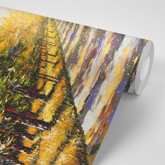 Tapeta alej stromov na prelome ročných období