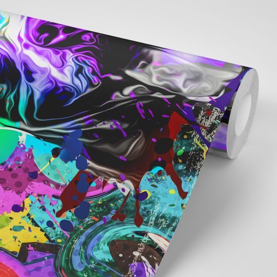 Samolepiaca tapeta pes v pestrofarebnom prevedení