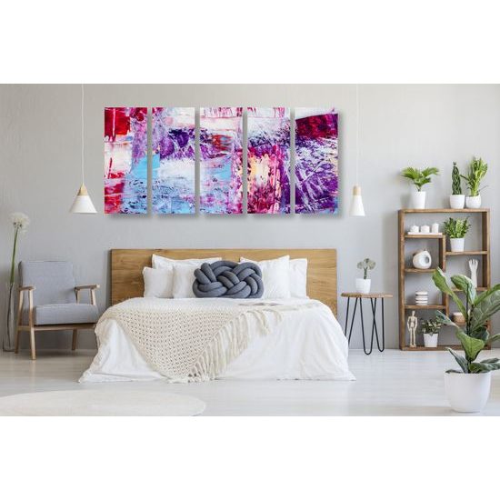 5-dielny obraz fialové abstraktné umenie