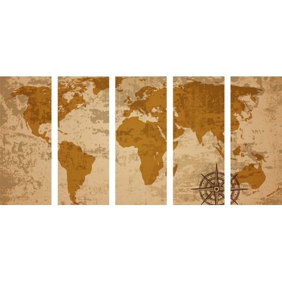 5-dielny obraz historická mapa