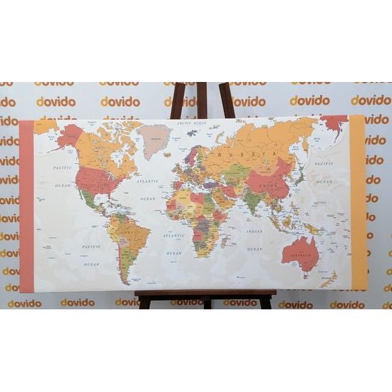 Obraz mapa sveta v detailnom prevedení