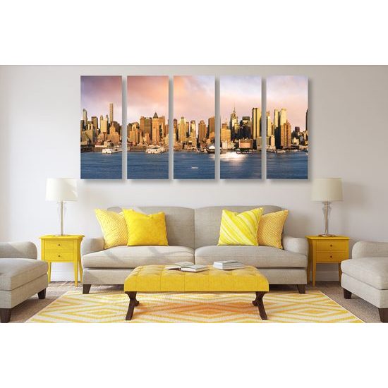 5-dielny obraz pohľad na čarovný New York