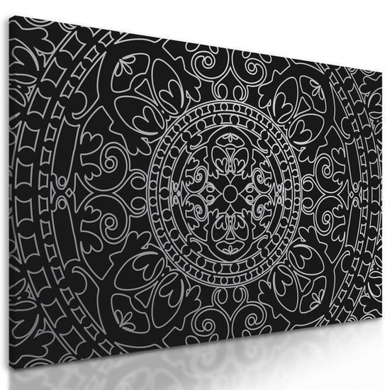 Obraz čiernobiely luxusný oranament
