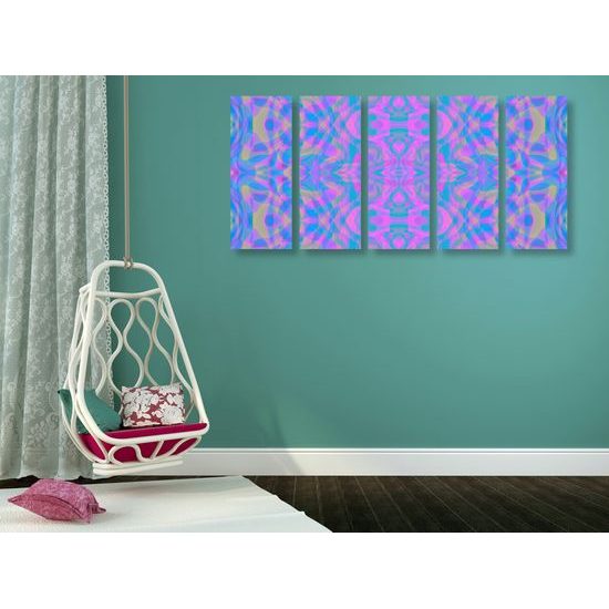 5-dielny obraz hypnotická abstrakcia