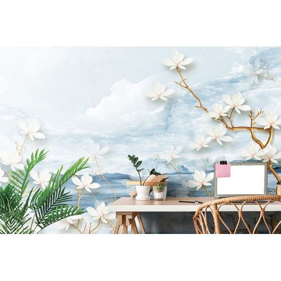 Samolepiaca tapeta hra prírody v svetlých farbách