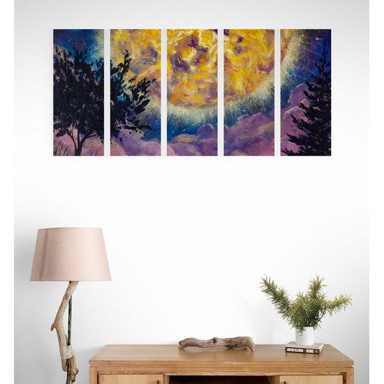 5-dielny obraz magický spln